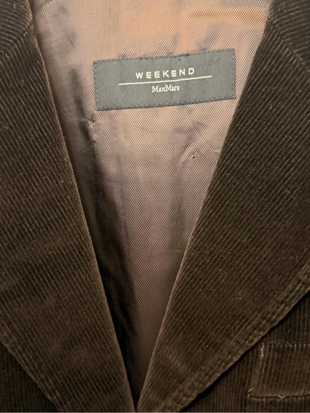 Weekend Max Mara women’s Dark Brown  cooton corduroy velvet jacket